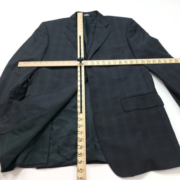 Ermenegildo Zegna Cloth 40 Gray Blue 100% Wool Blazer Sport Coat Jacket - Picture 10 of 16